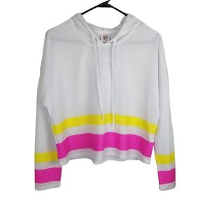 Self Esteem Cropped Neon Stripe Hoodie